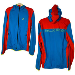 Montura Mens XL Full Zip Fleece Lined Elevation Jacket Performance Slim Fit Blue